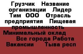 Грузчик › Название организации ­ Лидер Тим, ООО › Отрасль предприятия ­ Пищевая промышленность › Минимальный оклад ­ 20 000 - Все города Работа » Вакансии   . Тыва респ.